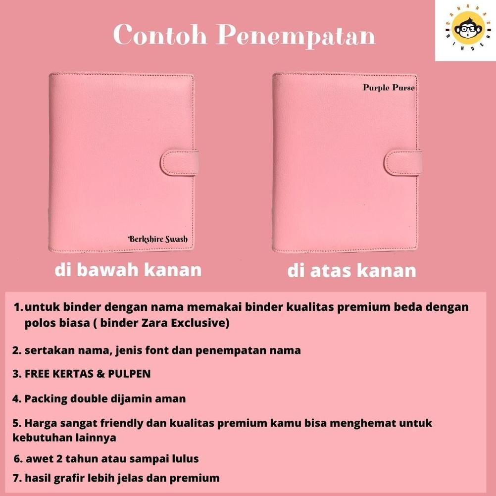 

RB Bananasbindery Binder Custom Grafir Kulit Tebal A5 20 Ring FREE Kertas & Pulpen Bananasbindery