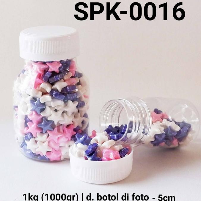 

#####] SPK-0016 Sprinkles sprinkle sprinkel 1kg 1 kg bintang putih ungu pink