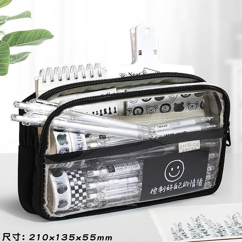 

Lnb-1217 Winzige Kotak Pensil Transparan Aesthetic Pencil Case Large Tempat Pensil Pen Pouch Lucu Stationery Organizer