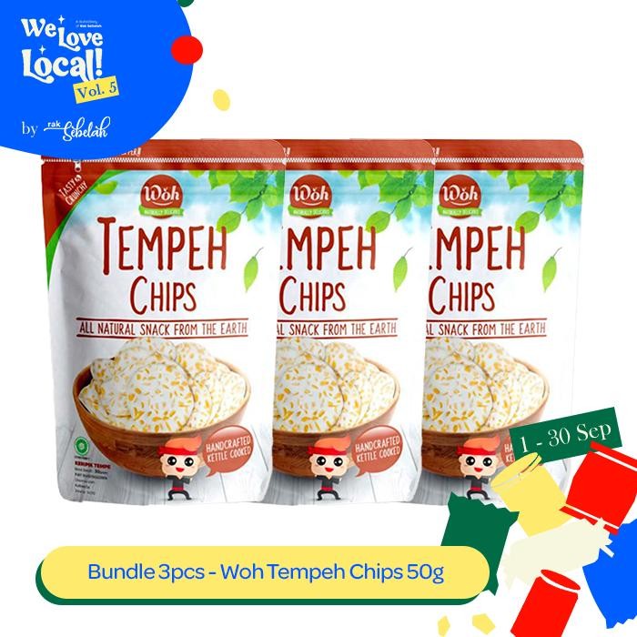

NEW PRODUCT BUNDLE 3PCS - WOH TEMPEH CHIPS KERIPIK TEMPE 50GR - ORIGINAL | BALADO | BBQ | DAUN JERUK | AYAM BAKAR | SEAWEED BBQ | MORINGA | KUNYIT NATURES TOUCH.