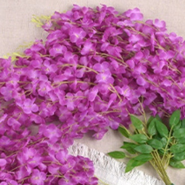 Juntai Wisteria Jumbo Gantung Daun Rambat Plastik- Bunga Lavender Artificial Wisteria Tanaman Import