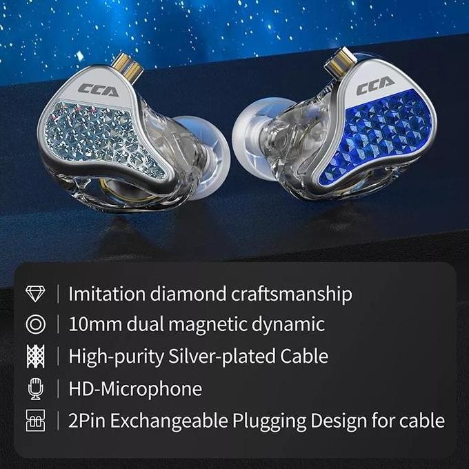 Stock In Cca Lyra With Mic Hifi Single Dynamic Driver In Ear Monitor Earphone