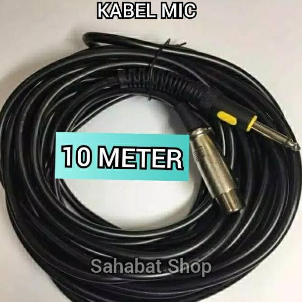 Kabel Mic Microphone 10 meter Kualitas Bagus Jack Canon XLR Female ke Akai Mono 6.5mm