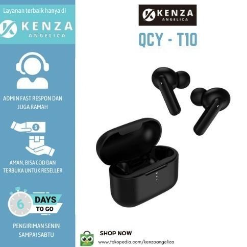 Qcy T10 - Wireless Earphone Bluetooth 5.0 Tws With 600Mah Storage Box New Stok
