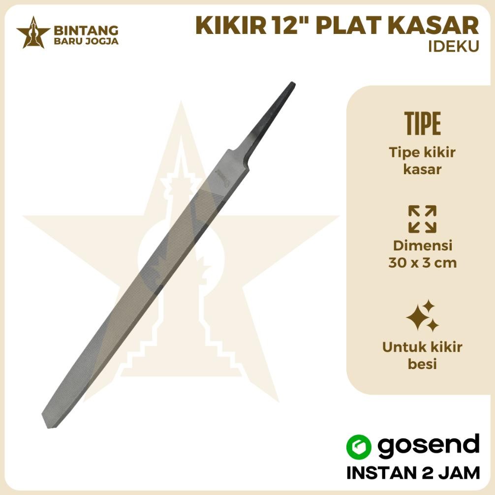 NEW Kikir Besi Plat/Kikir Plat Gepeng IDEKU 12"