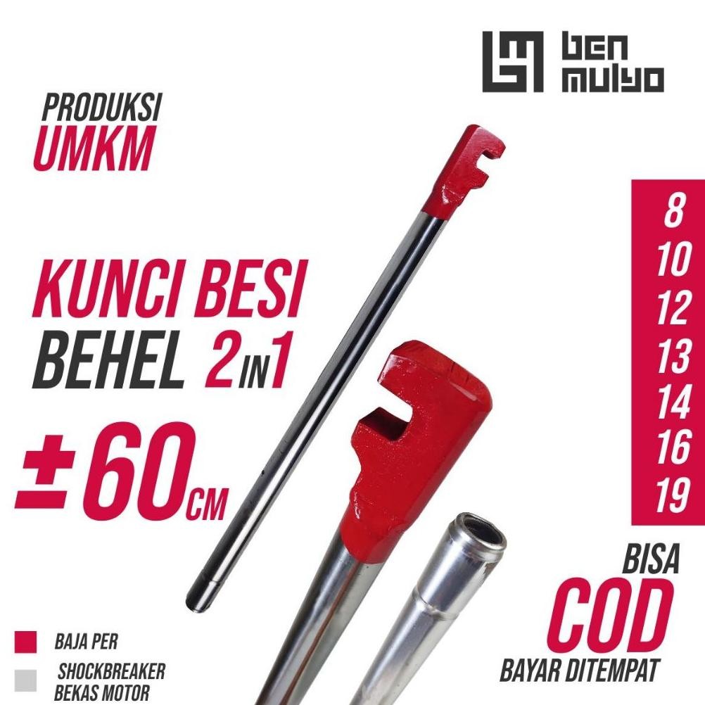 KUNCI BESI/PLESER/PENEKUK BESI BETON 60cm MATA KUNCI BAJA PER/PIR TANGKAI PIPA SHOCKBREAKER MOTOR