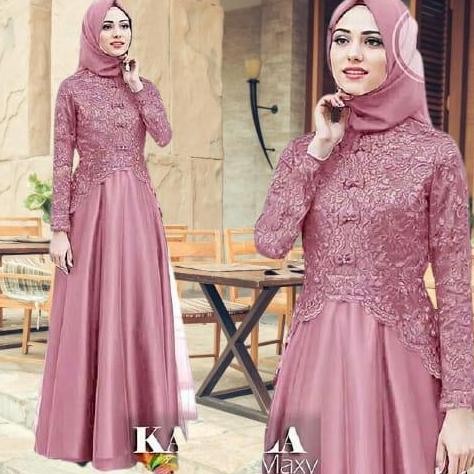 || POLARBEAR / Gamis Gamis Brukat Kaella Maxy Gamis Warna Lilac Dress Panjang Kebaya ||~~~