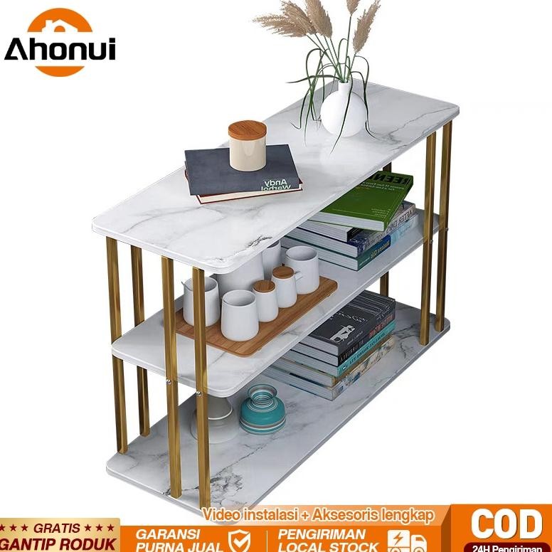 NEW 3 Tahun Garansi&60cmMeja Sofa Meja Samping Sofa Meja Sudut Ruang Tamu Marble Side Table Warna Pu