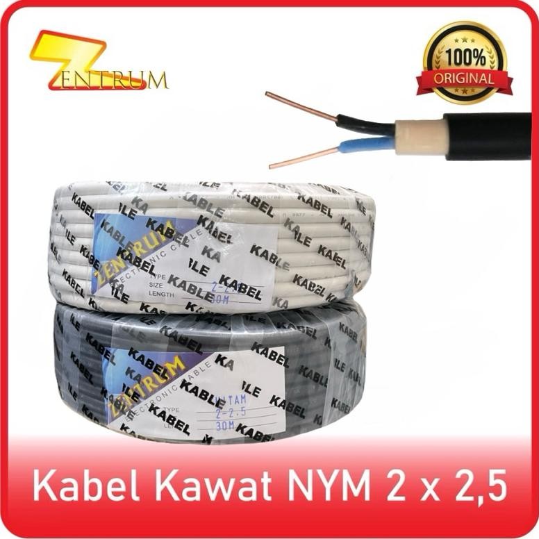 Kabel Listrik Kawat NYM 2 X 2,5 (30 Meter) WARNA HITAM/PUTIH