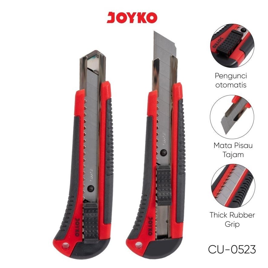 

Tru-63 Fx-76 Cutter Joyko Cu-0523 & Gratis 1Pc Pisau Extra / Pisau Pemotong Dengan Rubber Grip Hemat