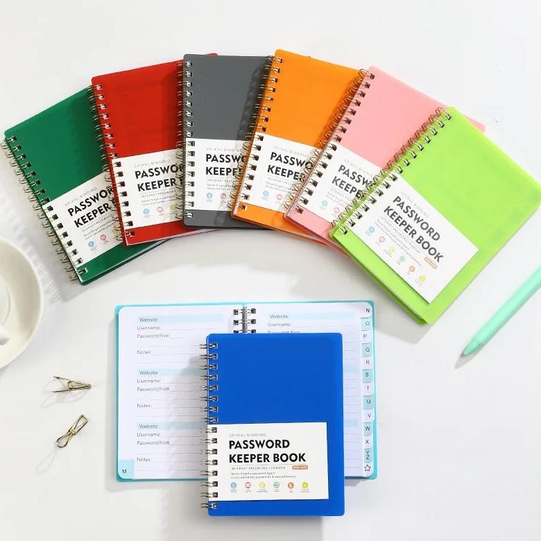 

A6 Pp Cover Coil Password Notebook With Letter Index Label Internet Login Password Address Book Schedule Plan Journal Stationery