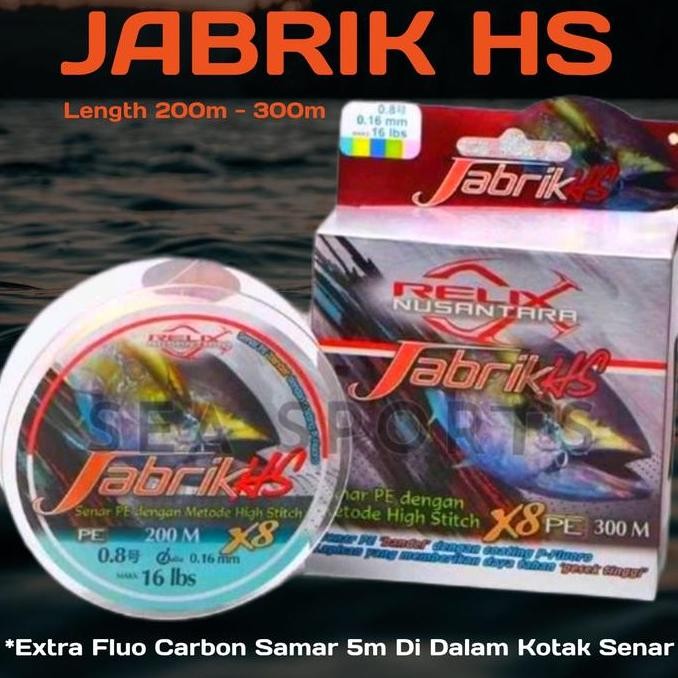 // Senar PE Jabrik HS X8 Jabrik 200m Jabrik 300 Meter PE Relix Nusantara //