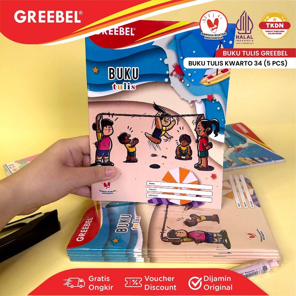 

[PROMO] GREEBEL Buku Tulis A5 34 Halaman (5PCS/PACK) / Buku Tulis Kwarto