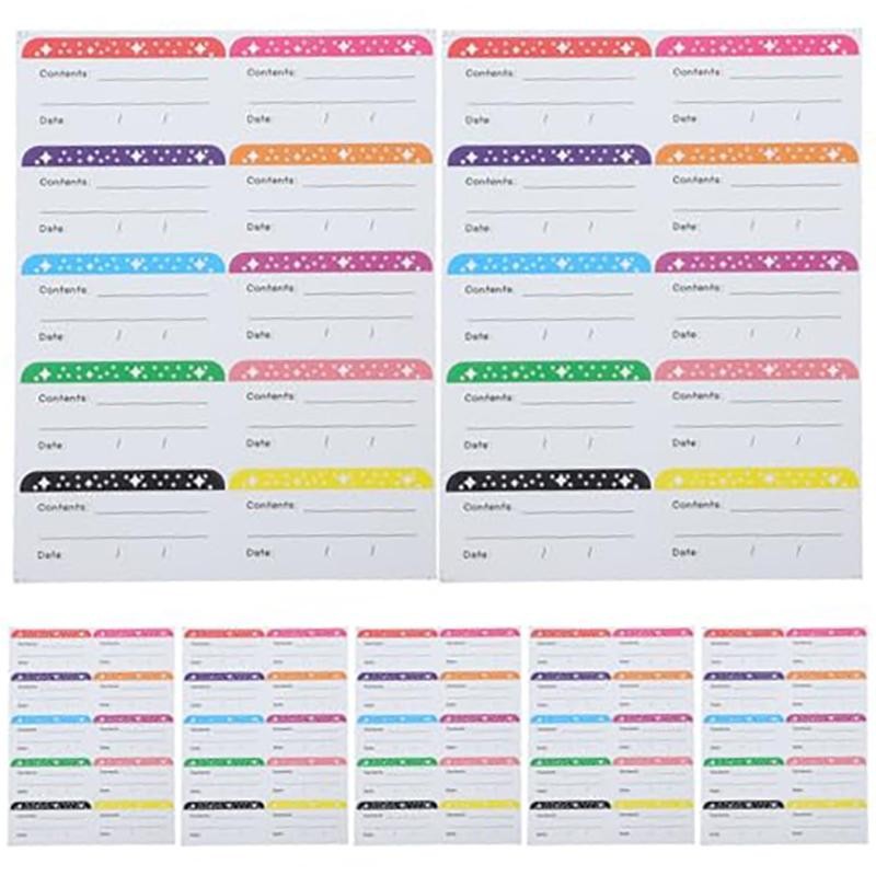

Stiker Tanggal Produksi 100Pcs/10 Lembar Stiker Exp Date Tahan Air Label Isi Tanggal Makanan Kulkas