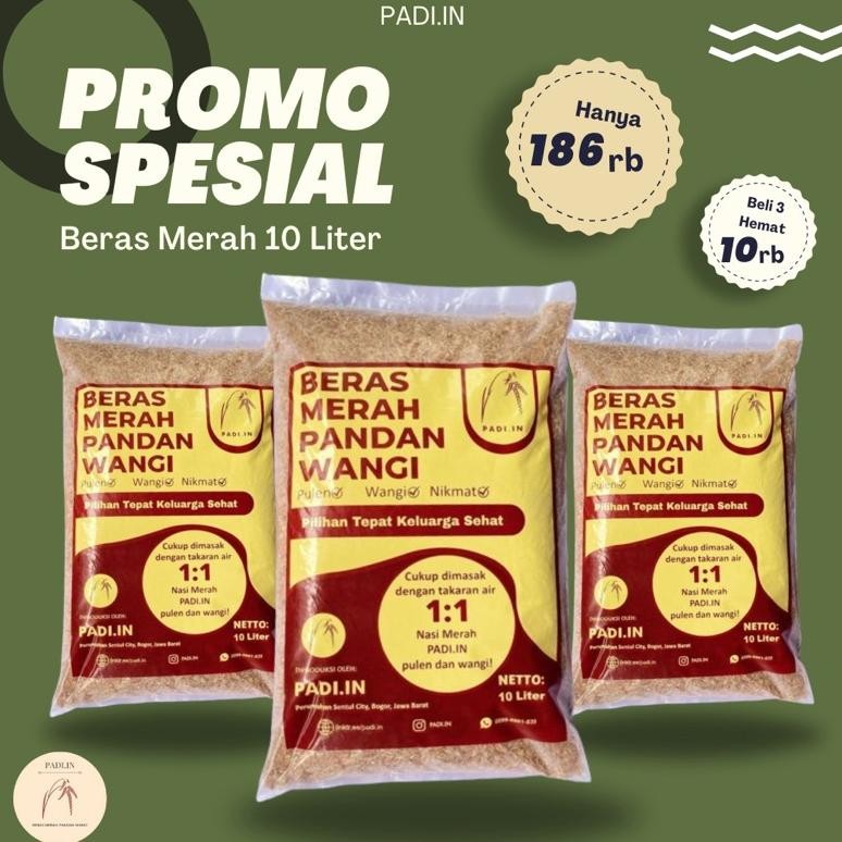

Beras Merah Padi.IN 10 Liter Dijamin Pulen dan Pandan Wangi Enak Murah Diet