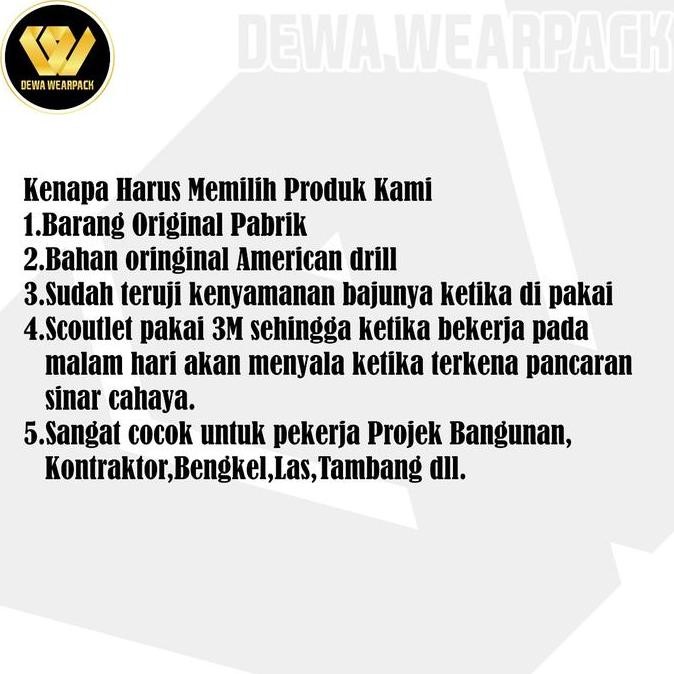 . WEARPACK SAFETY ATASAN WARNA HITAM MAROON