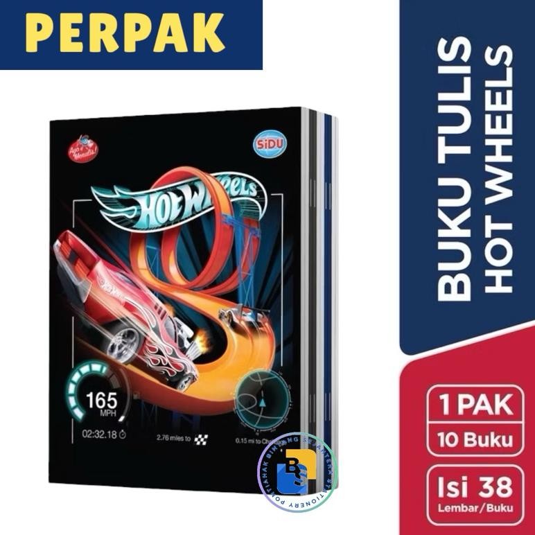 

READY STOCK 10 buku - Buku Tulis Sidu Hot Wheels 38 Lembar Kwarto Pendek A5