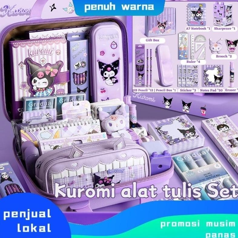 

TERLARIS Local Delivery Kuromi Kotak Hadiah Mewah Alat Tulis Set /Set Stationery Untuk Hadiah Anak Sekolah Kuromi/Kotak Pensil Anak set/Untuk Hadiah Anak Sekolah Kuromi Siap kirim