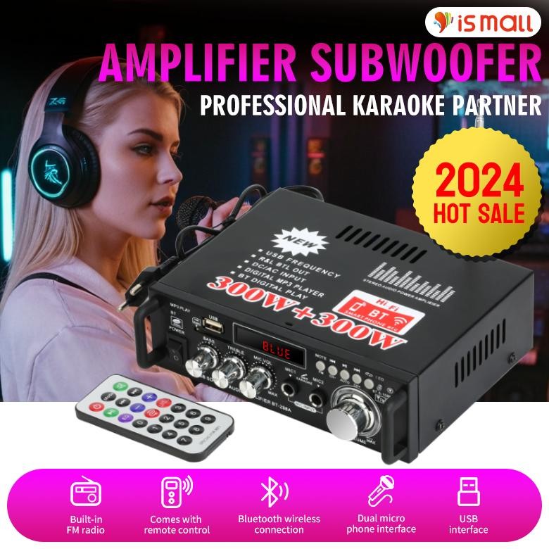 BT-298A amplifier bluetooth Digital Amplifier 300W Audio Display + 300W Digital HIFI Audio Stereo Po