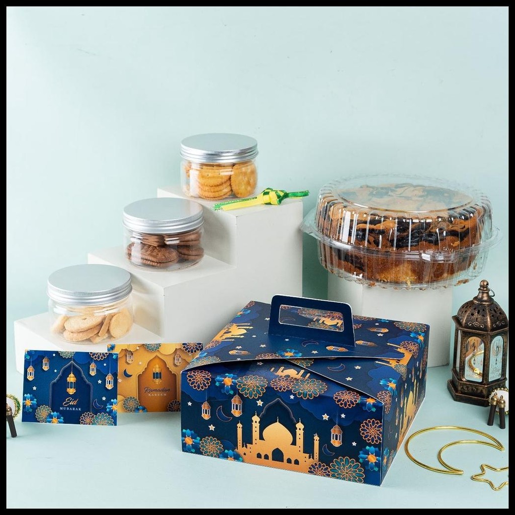

BOX KOTAK KUE RAMADHAN PACKAGING LEBARAN IDUL FITRI FREE KARTU UCAPAN