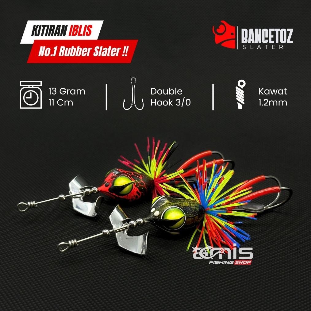 KITIRAN IBLIS BANCETOZ MINI SLATER BUZZ SLASH BAIT LURE UMPAN CASTING GABUS TOMAN