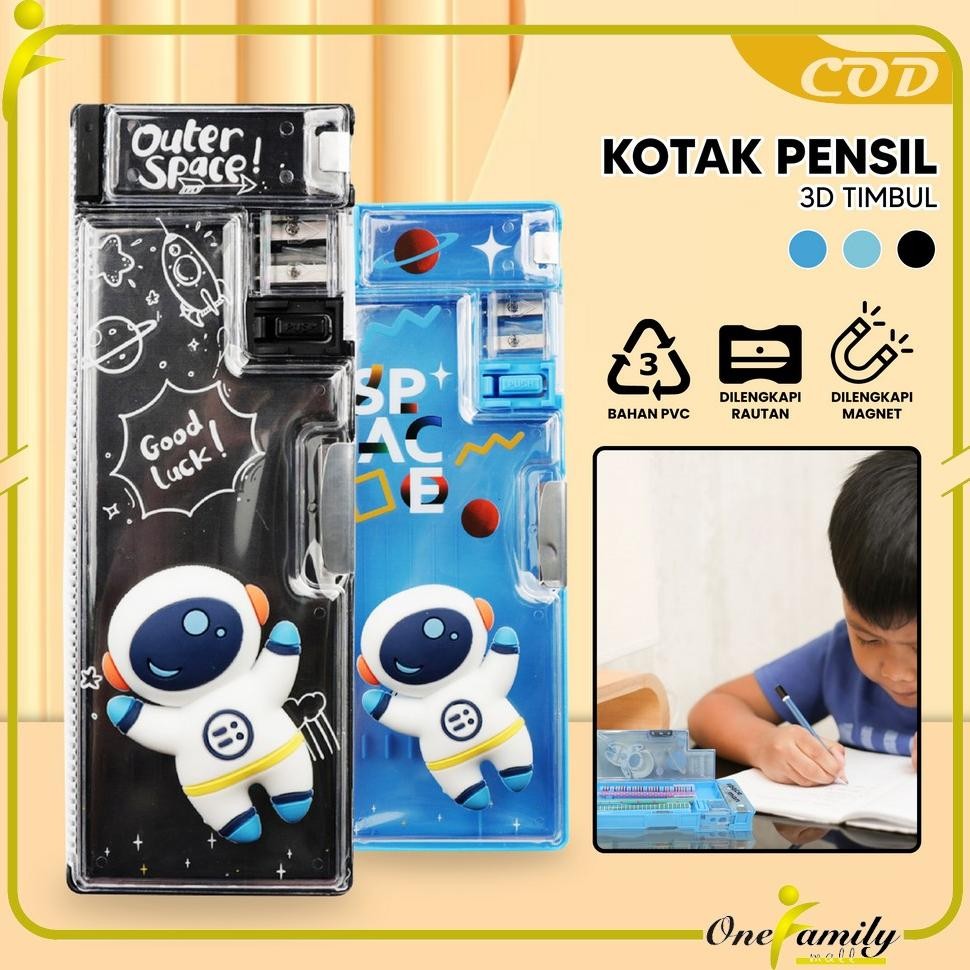 

ONE-A59 Tempat Pensil Anak 3D Timbul Magnetic Multifungsi Alat Tulis Sekolah / Kotak Pensil Pencil Case Magnet Untuk Anak Tk
