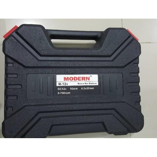 MODERN Bor Cordless Drill Tangan M-12 V / Bor Baterai Charger Cas M12V