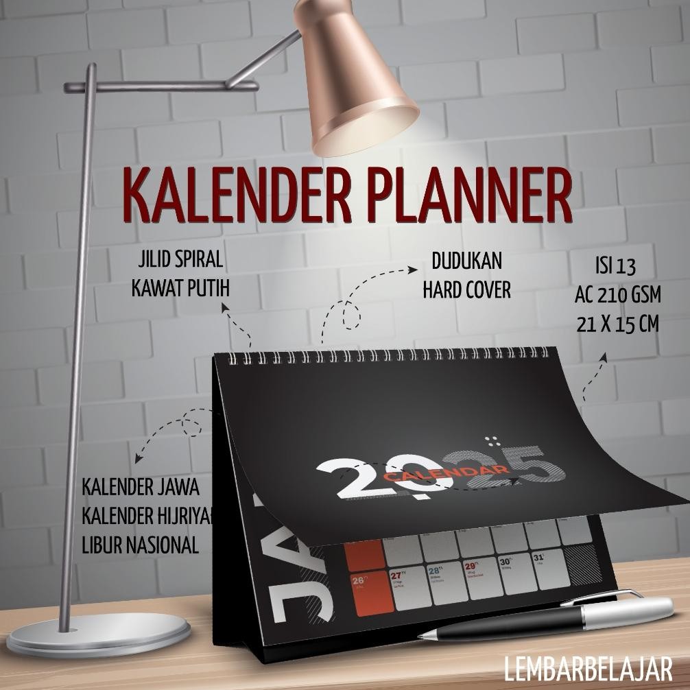 

LEMBAR BELAJAR - Kalender Meja Planner 2025 Aesthetic Desk Calendar - Kalender Duduk Hardcover Kokoh