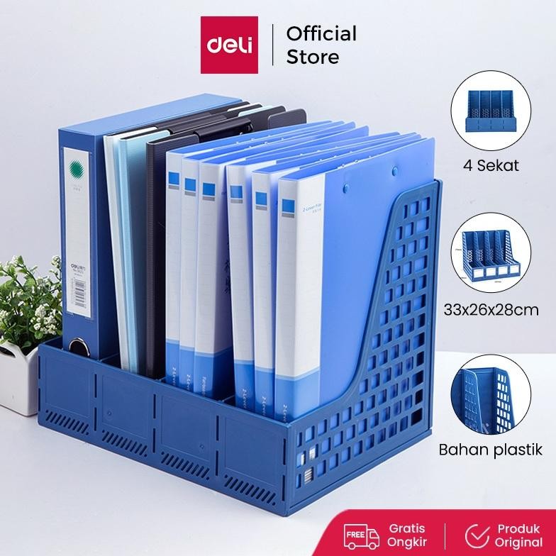 

Deli Rak Buku / Box File 4 Sekat Tahan Lama 33777