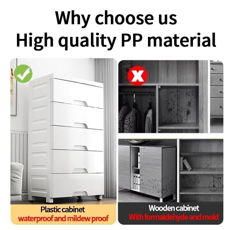 Lemari Pakaian Plastik Kabinet Laci Lemari Plastik Loker Multi-layer Plastik Kabinet