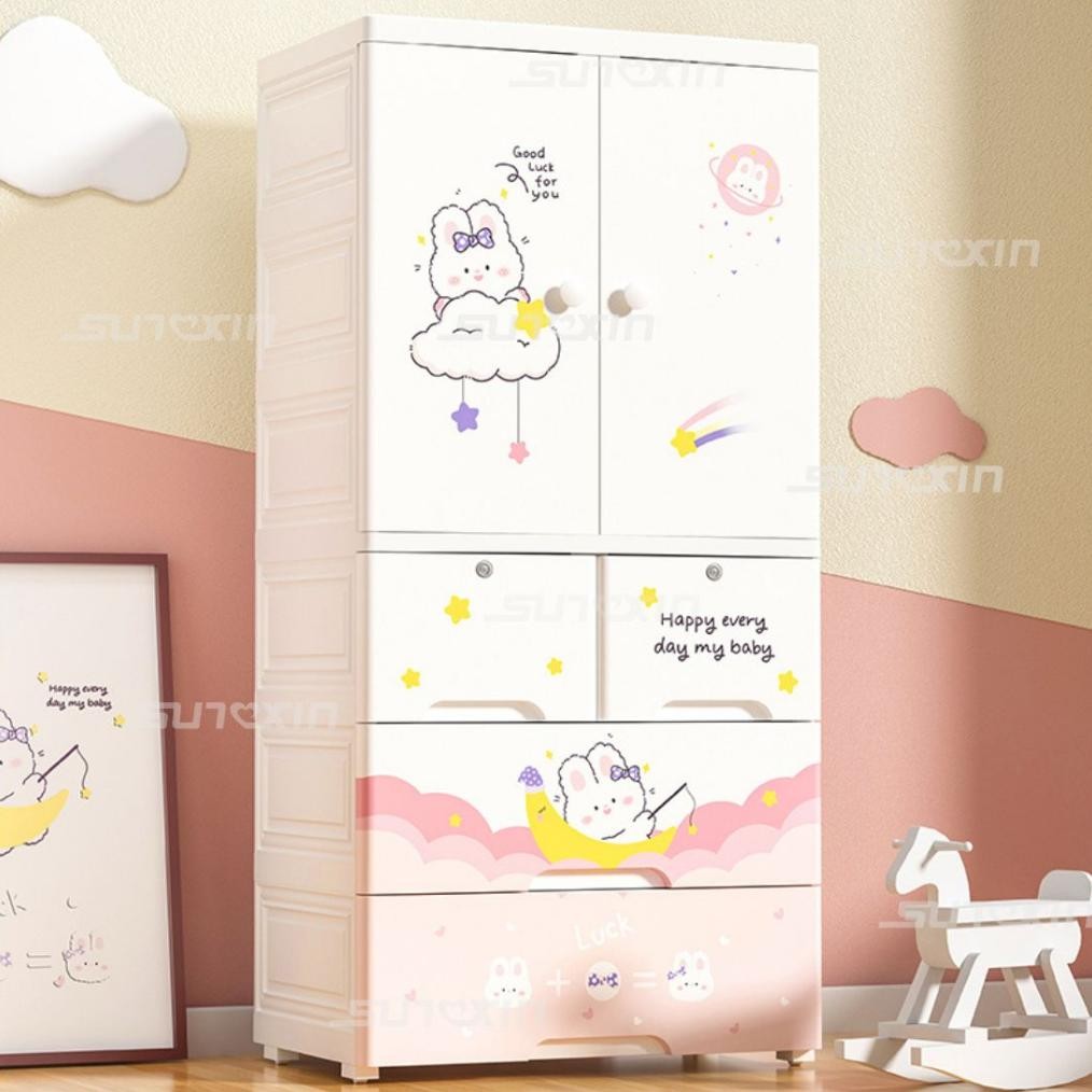 SUNXIN Lemari Plastik Pakaian 65CM S91 / Lemari Pakaian Anak / Plastic Storage Cabinet Lemari / Laci