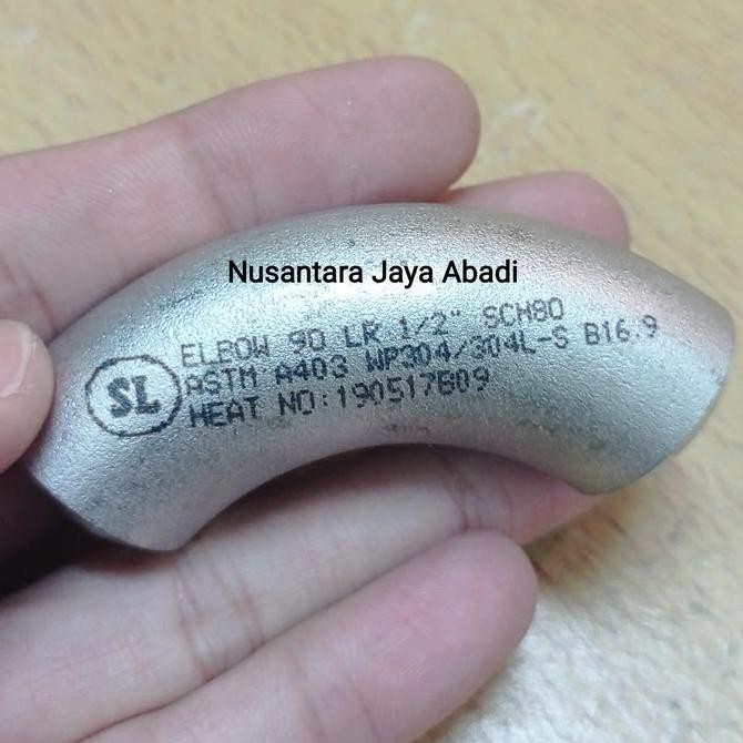 Elbow Las Stainless Ss 304 Sch 80 1/2 " Inchi Dn 15 Baru