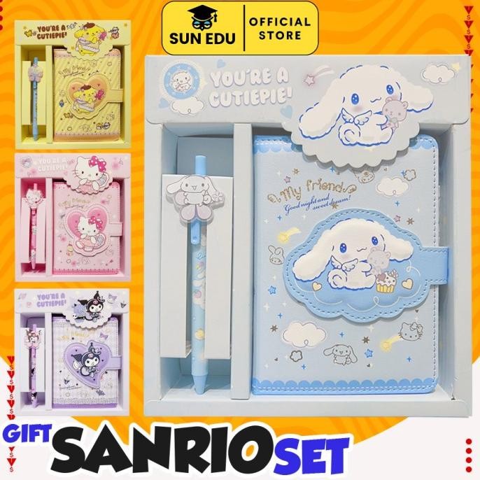 

TERLARIS 2 in 1 Gift Set Notebook Sanrio Buku Tulis Cute Kertas Magnet Paper Sekolah Stationery Siap kirim