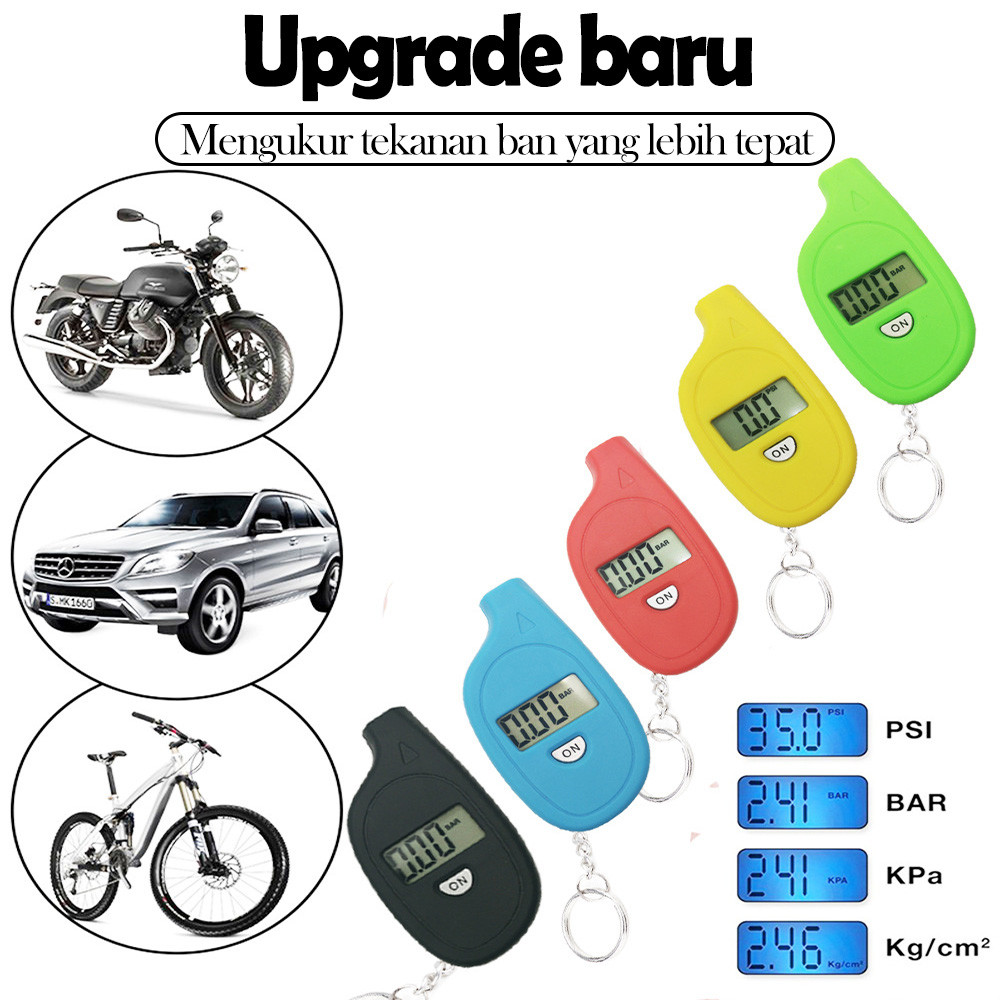 Alat ukur tekanan ban Pengukur Ban Mini Layar Lcd Digital Pengukur Tekanan Udara Ban Mobil Meteran B