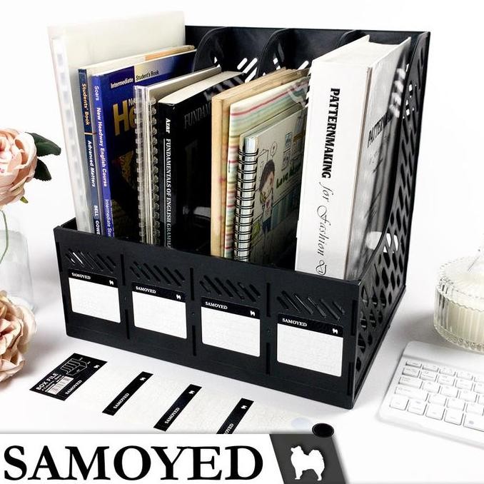 

TERMURAH Tempat / Kotak / Keranjang / Rak Plastik Dokumen / Majalah / Magazine / Box File 4 Columns / Kolom / Kotak / Sekat / Susun Samoyed BXF-C4