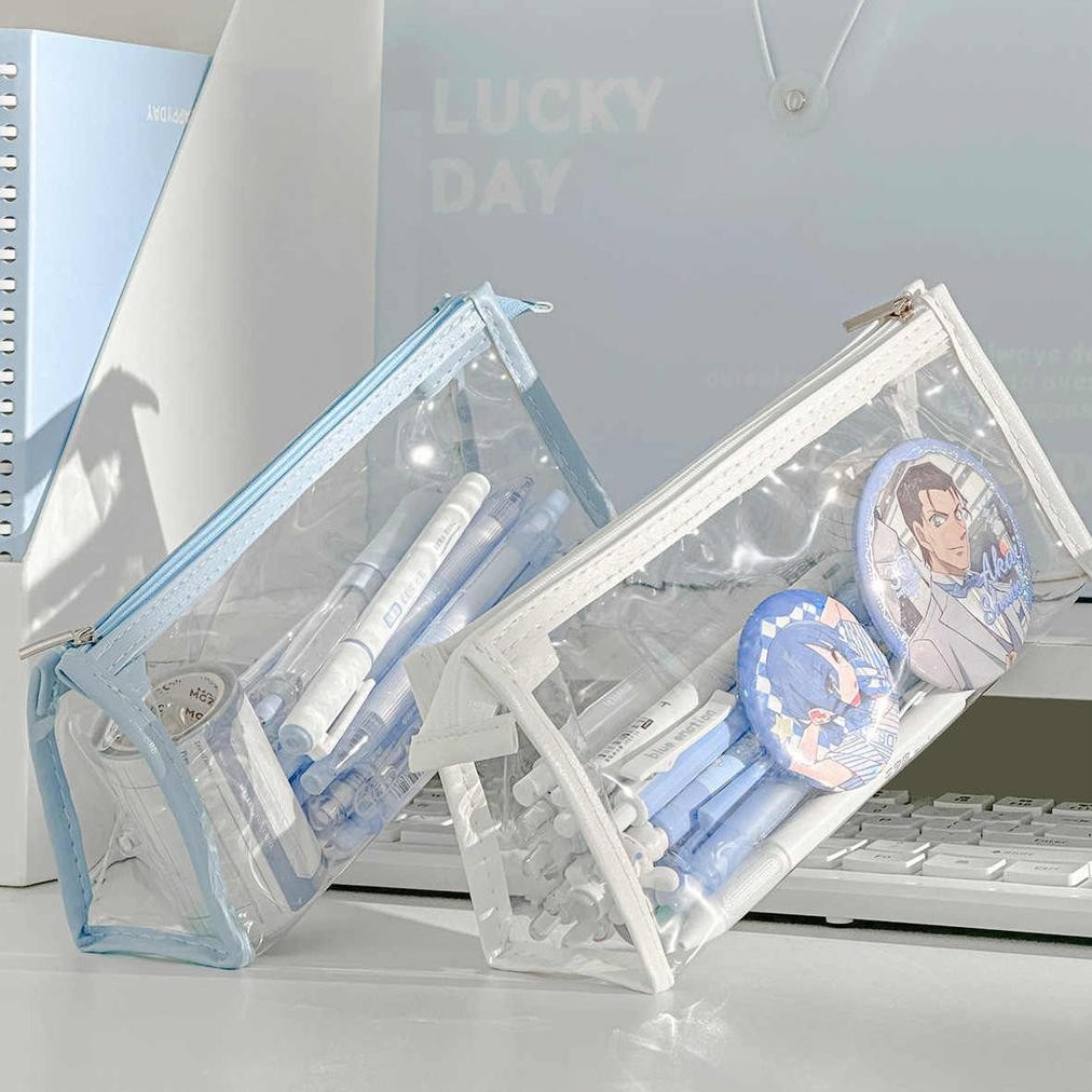 

Unik Winzige Kotak Pensil Transparan Tempat Pensil Aesthetic Korean Pen Pouch Lucu Stationery Organizer Pencil Case Large Alat Tulis School Supplies Kotak Pensil Anak Perempuan Berwarna-Warni Pink School Stuff