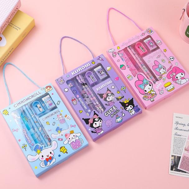 

Unik Set Alat Tulis Isi Tempat Pensil 7 In 1 , Buku Catatan Mini, Pensil, Rautan, Penghapus Dan Penggaris