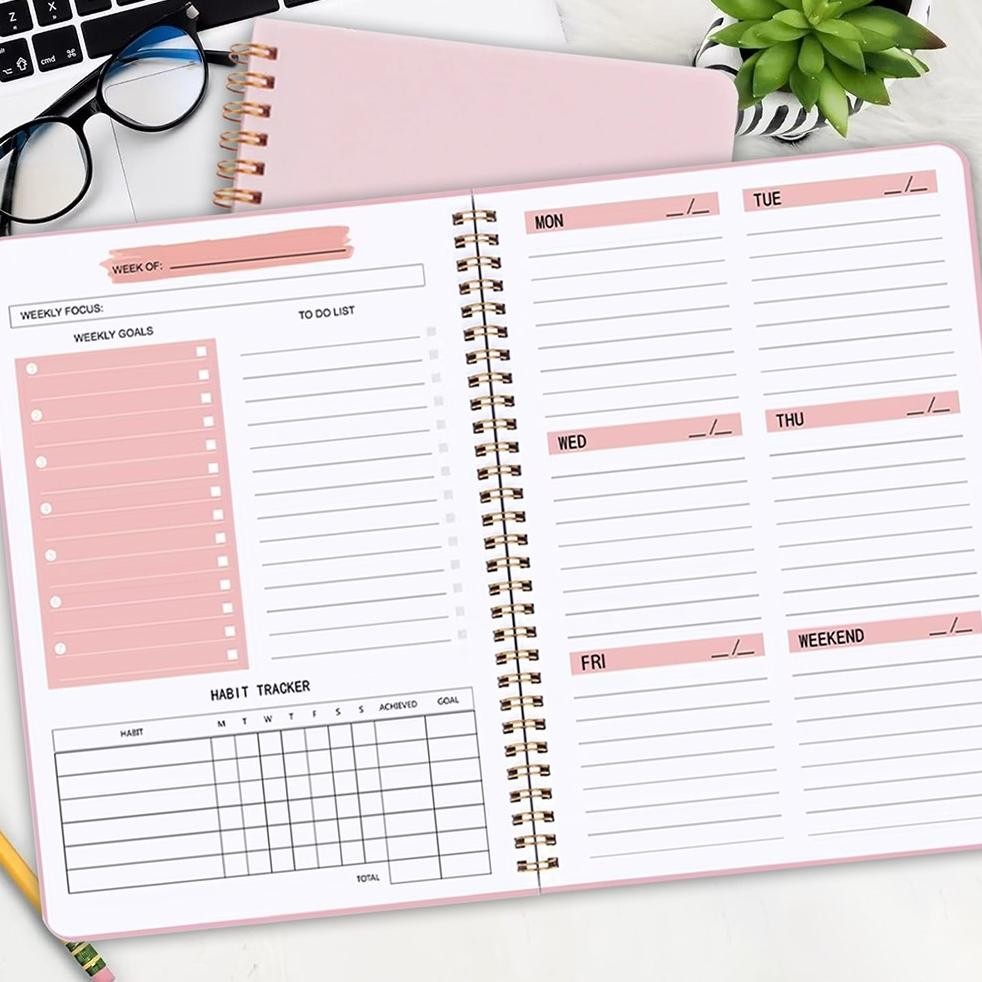 

Good Quality [Dotding] 2025 Agenda Perencana Mingguan A5 Notebook Planner Pouch 52 Weeks Planner Jadwal Alat Tulis Perlengkapan Kantor Sekolah Alat Tulis Q046