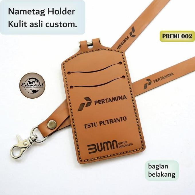 

MURAH Nametag Kulit Asli Custom Semua Logo Instansi/Perusahaan