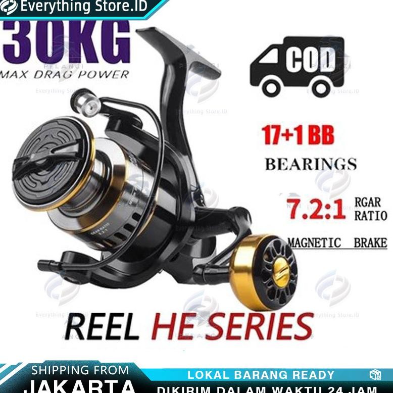 TERLARIS Reel Pancing HE1000 - 7000 10 Kg / Reel Pancing Murah Kuat Power /Gulungan Pancing Ikan Log