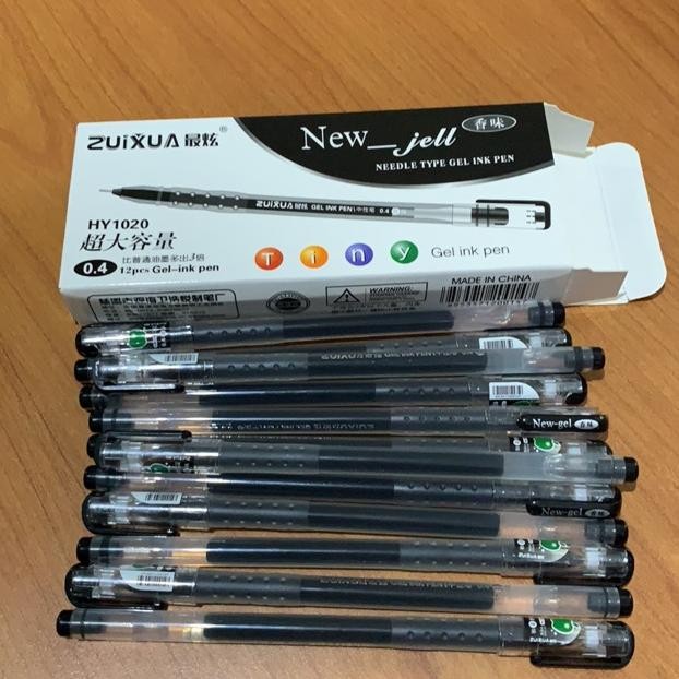 

Paling Laris (12Pcs) Bolpen New Jell Hitam Biru Merah / Gel Ink Pen Zuixua Apple