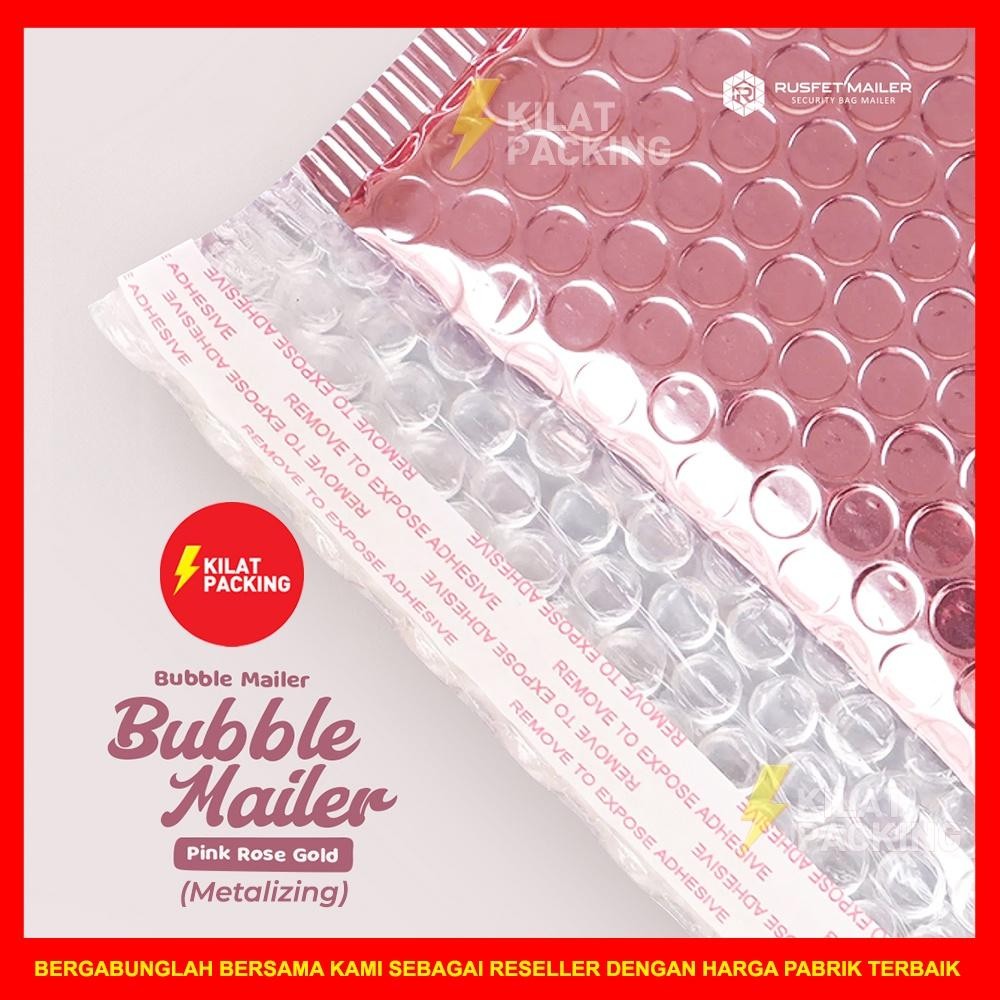 

Amplop Bubble Murah | Bubble Mailer Premium | Polybubble Murah Motif Pink Rose Gold 10Cm X 21Cm