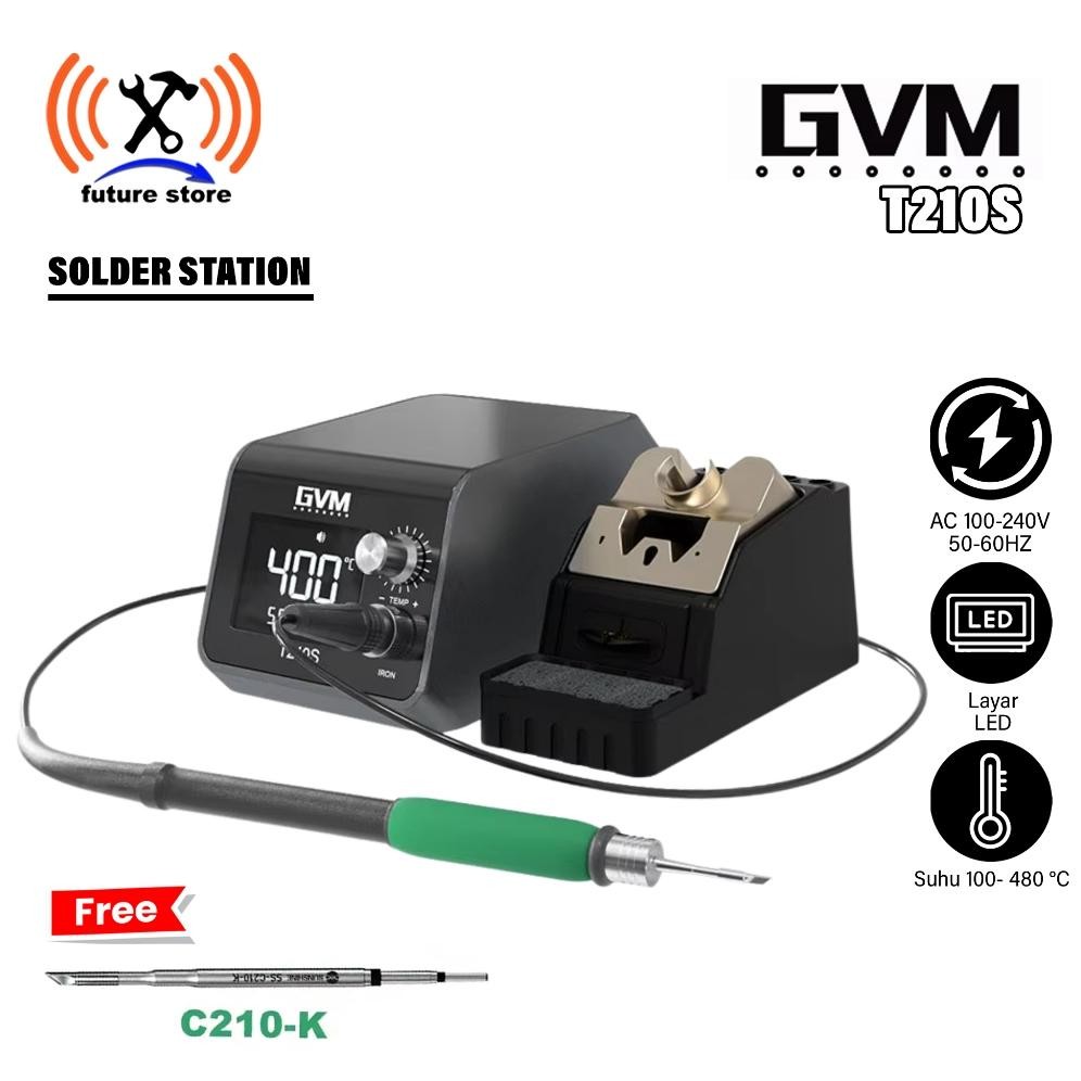 NEW GVM T210S SOLDER STATION ORIGINAL - SOLDER LAYA LED LCD - SOLDER CEPAT PANAS TEKNISI PONSEL HAND