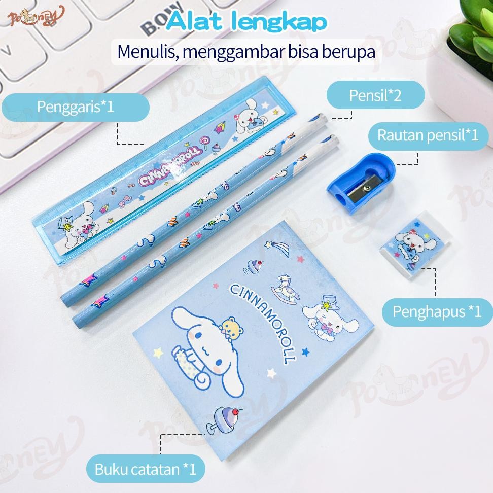 

Buktikan Poney Kotak Pensil Anak Set 6 In 1 Stationery Hadiah Anak Alat Tulis Set
