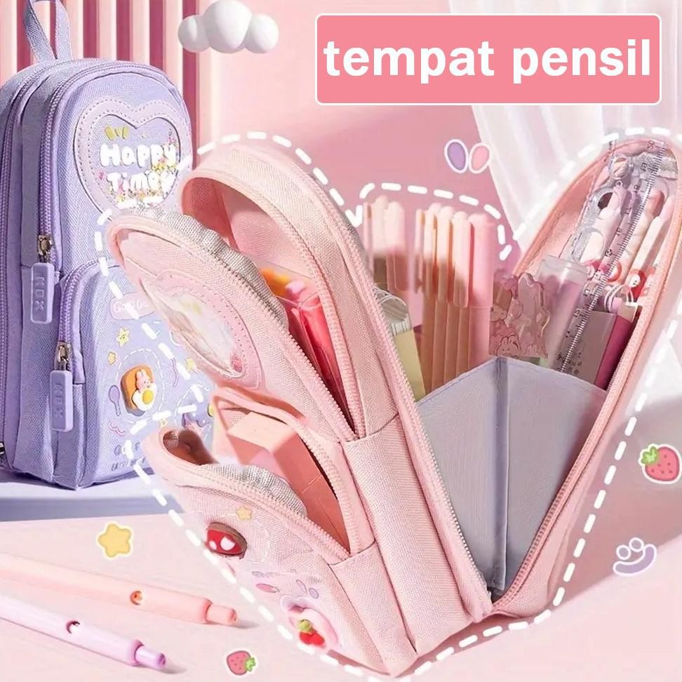 

NEW!!! DotdingTempat Pensil Kotak 3D Anak Perempuan Lucu Besar Kotak pensil Kanvas 6 Ruang Kotak Pensil Anak Sekolah Tempat Pensil Kapasitas Besar Stroberi Ceri Es krim H449