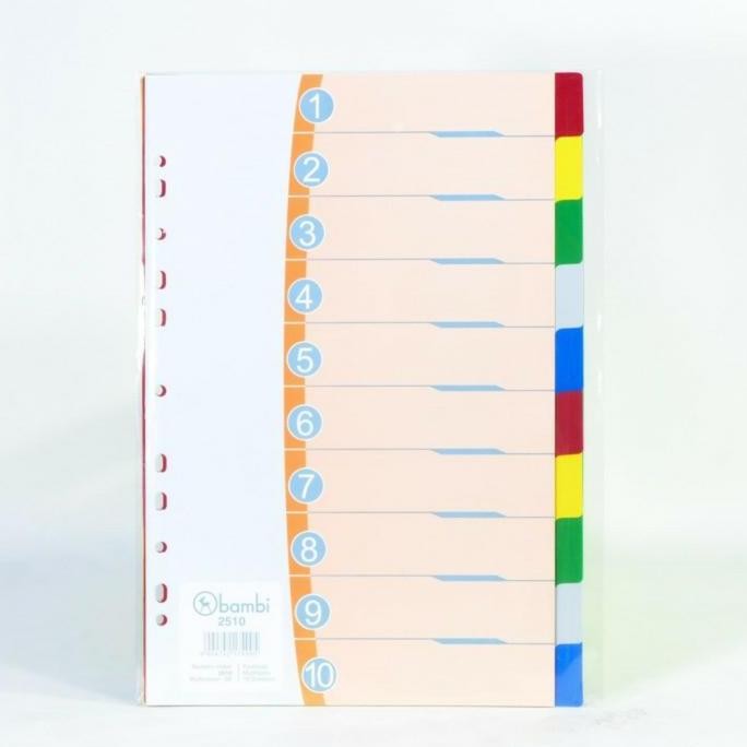 

PROMO Pembatas Dokumen Ordner / Divider Folio F4 Bambi 10 warna