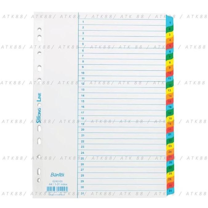 

BRG BARU Bantex Strongline Indexes A4 1-31 (31 Pages) #6242