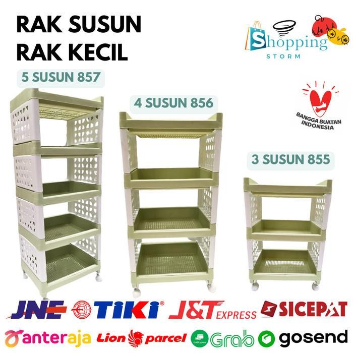 Rak Susun Kecil Plastik Roda Rak Buku Rak Serbaguna 855 856 857