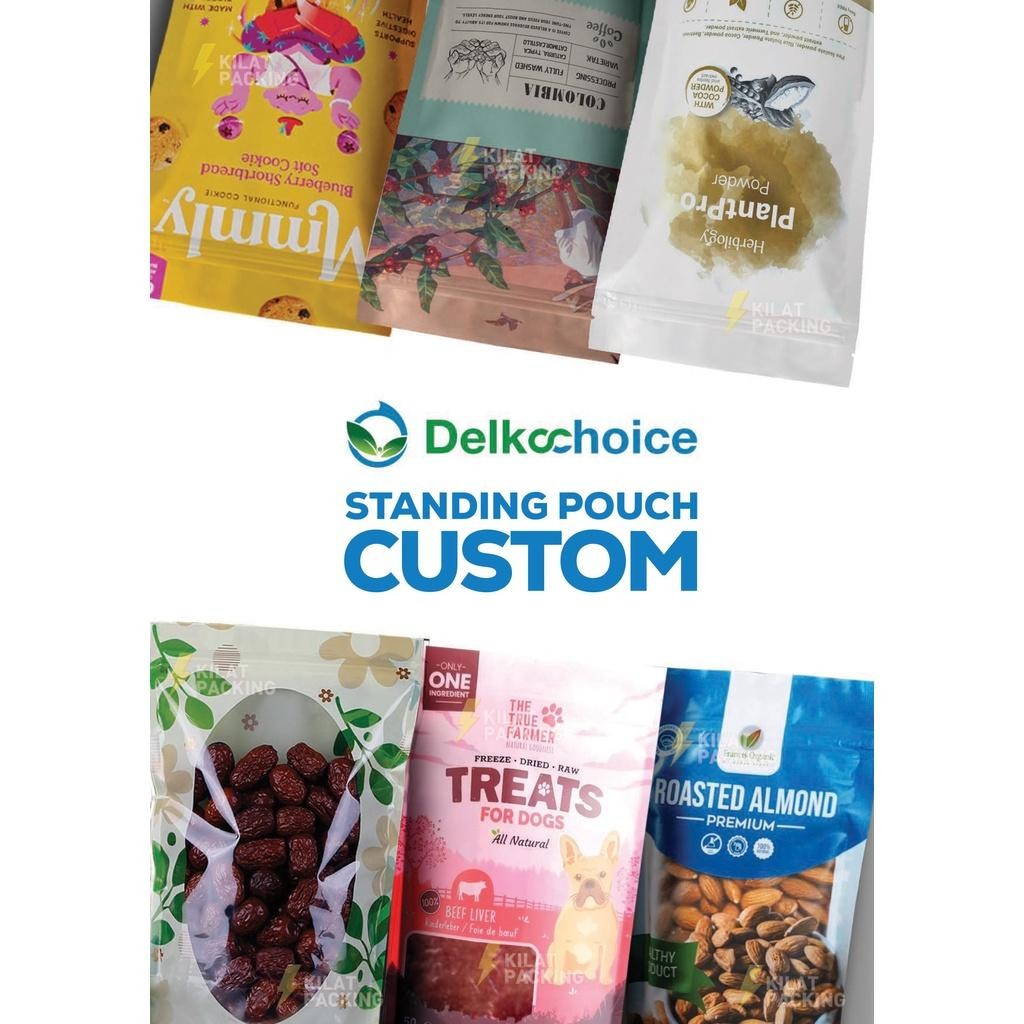 Plastik Klip Makanan Standing Pouch Foil Standing Pouch Klip Kemasan Makanan Delkochoice