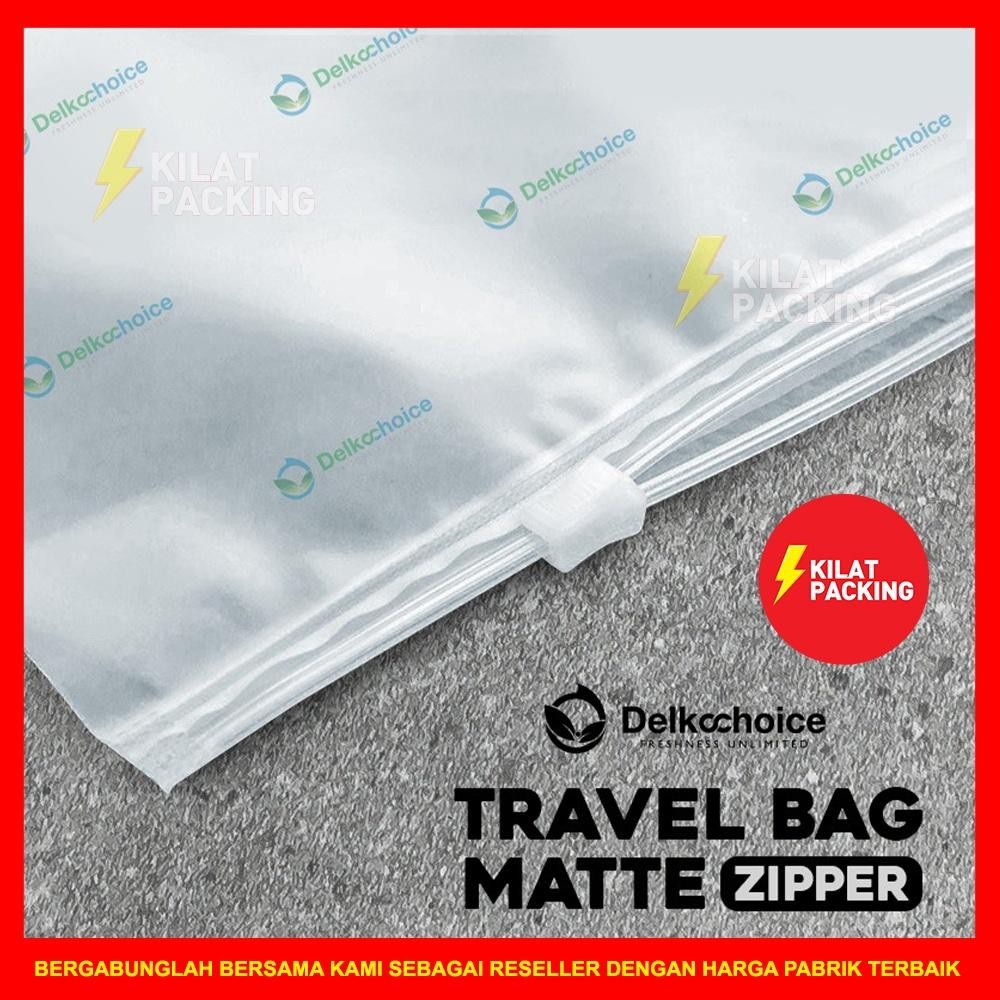 Travel Pouch Organizer Zipper Matte Size Landscape - Kantong Ziplock Baju / Make Up Kosmetik Satuan 